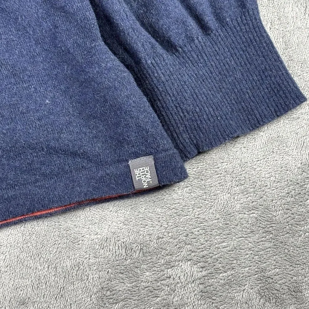 The North Face‎ Sweater Mens 2XL Navy Quarter Zip Mock Neck Wool Blend Pullover